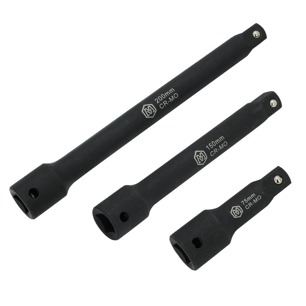 1/2" Drive Impact Extension Bar Set- 3”, 6”, 8” (MP005041) - MichaelPro