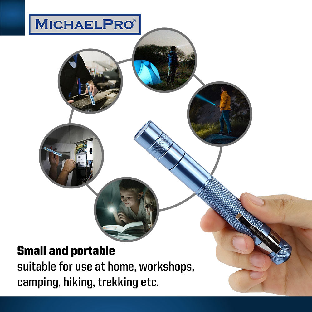 2 Pack Mini LED High Lumens Pen Light with Clip (MP008004) - MichaelPro