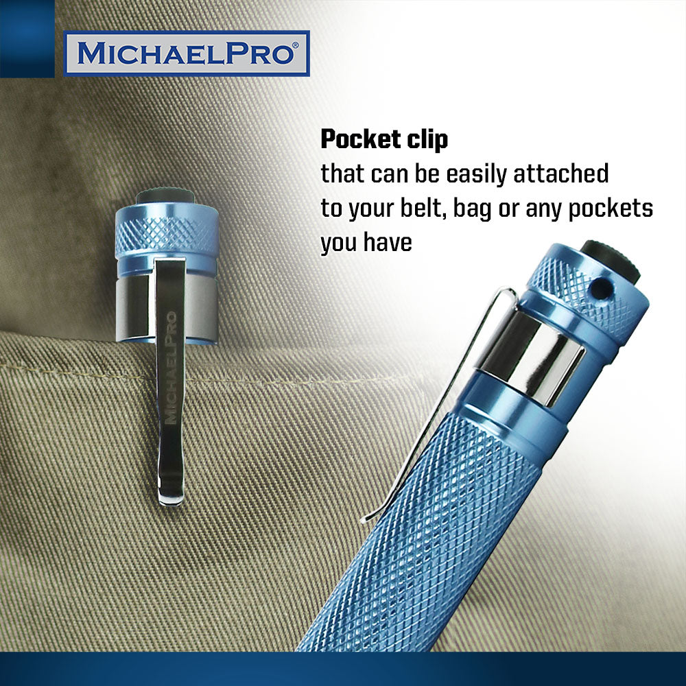 2 Pack Mini LED High Lumens Pen Light with Clip (MP008004) - MichaelPro