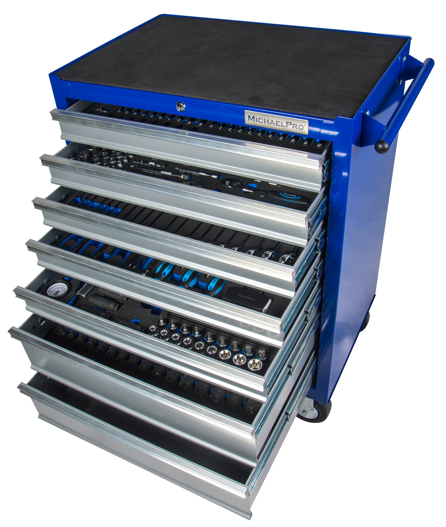 212-Piece Tool Cabinet Complete with Tools and Accessories, 7 Drawer Tool Chest (MP009066) - MichaelPro