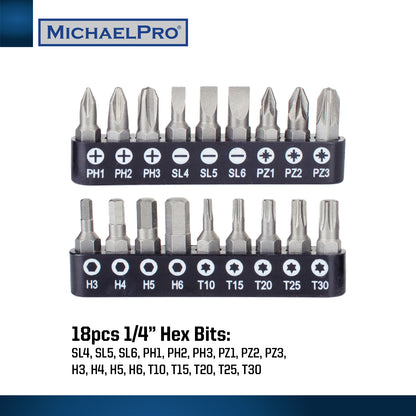 40PC 3/8" Drive 2-way Quick Swivel T-Handle Wrench & Sockets Set (MP009056) - MichaelPro