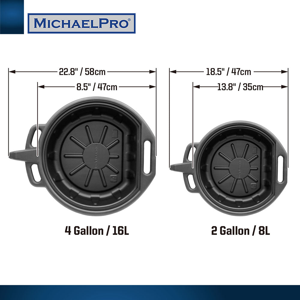 4.2 Gallon / 16-Liter No-Spills Oil Drain Pan (MP009063) - MichaelPro