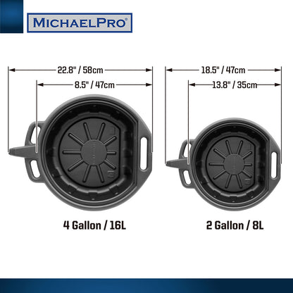 4.2 Gallon / 16-Liter No-Spills Oil Drain Pan (MP009063) - MichaelPro
