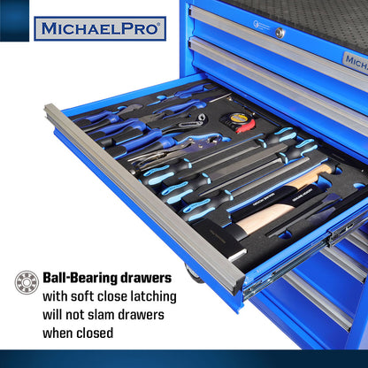 212-Piece Tool Cabinet Complete with Tools and Accessories, 7 Drawer Tool Chest (MP009066) - MichaelPro