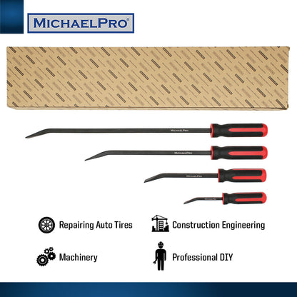4-Piece Pry Bar Set- 8", 12", 18", 24" (MP009070) - MichaelPro