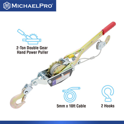 2-Ton Power Winch Puller, Double Gear (MP009088)
