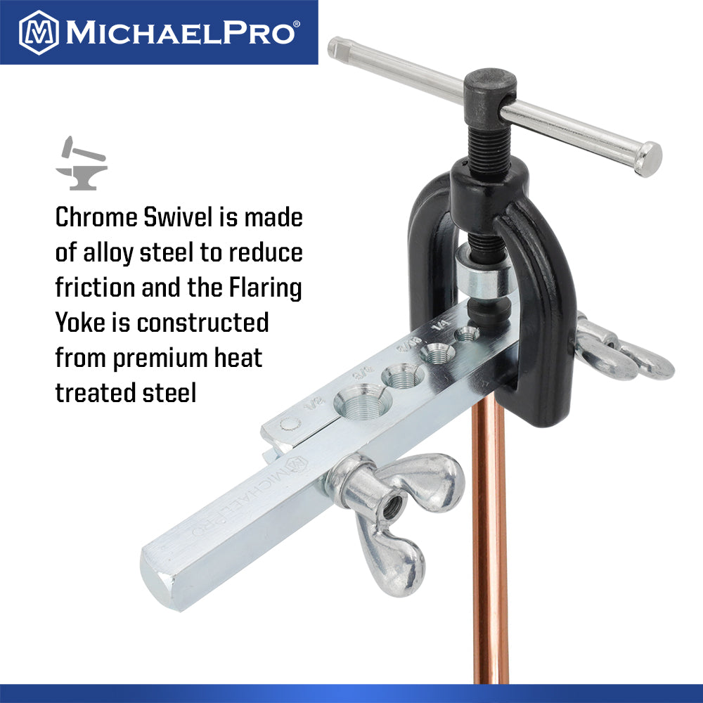Single and Double Flaring Tool Kit with Extra Adapters (MP009090) - MichaelPro