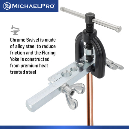 Single and Double Flaring Tool Kit with Extra Adapters (MP009090) - MichaelPro