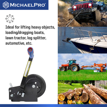 2500 Lb Heavy Duty Hand Winch for Automotive, Boat, Trailer (MP009093) - MichaelPro