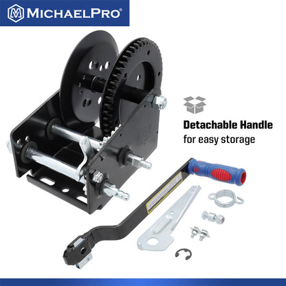 2500 Lb Heavy Duty Hand Winch for Automotive, Boat, Trailer (MP009093) - MichaelPro