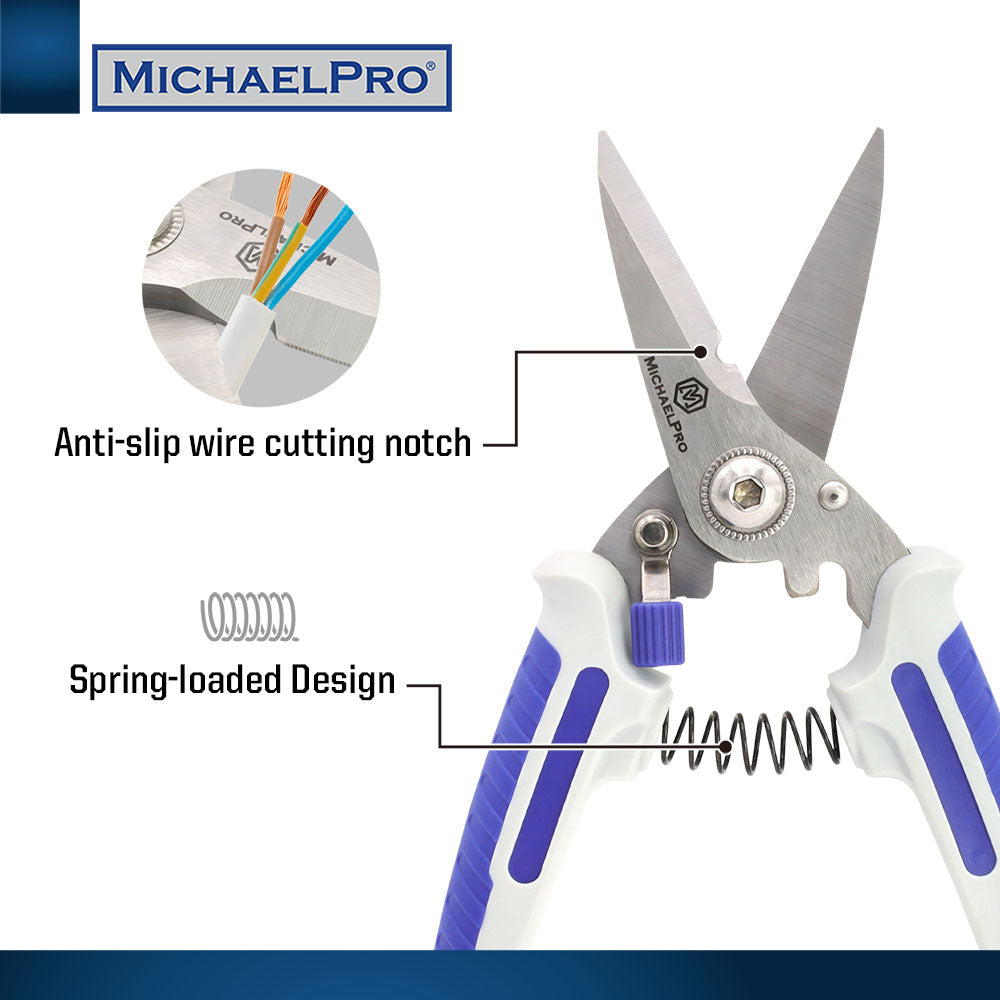 7-Inch / 8-Inch Stainless Multi-Purpose Shears (MP010026 / MP010027) - MichaelPro
