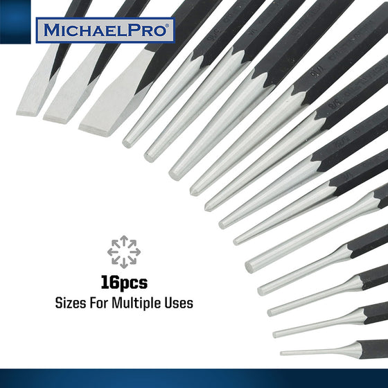 16-Piece Chisel and Punch Set, Heavy Duty (MP010030)