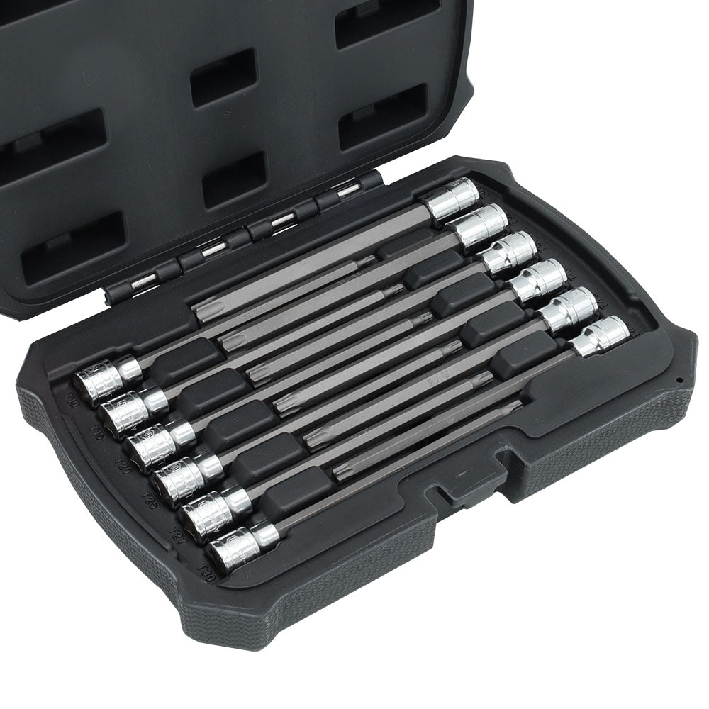 12-Piece 3/8” Drive 6-Inches Long Torx Bit Socket Set, T10 to T60 (MP012019)