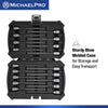18-Piece 3/8”Drive 6-Inches Long Hex Bit Socket Set in Standard SAE & Metric Sizes (MP012020)