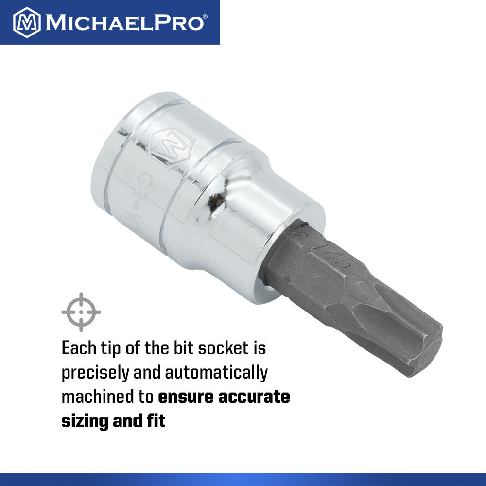 18-Piece 3/8”Drive Torx and Hex Bit Set (MP012021) - MichaelPro
