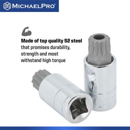 14-Piece XZN Triple Square Spline Bit Set (MP012023) - MichaelPro