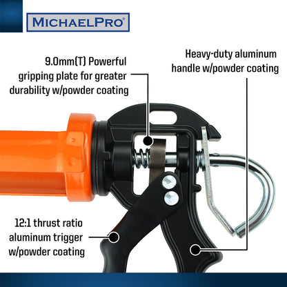 12:1 Thrust Ratio Drip-Free Caulking Gun (MP013005) - MichaelPro