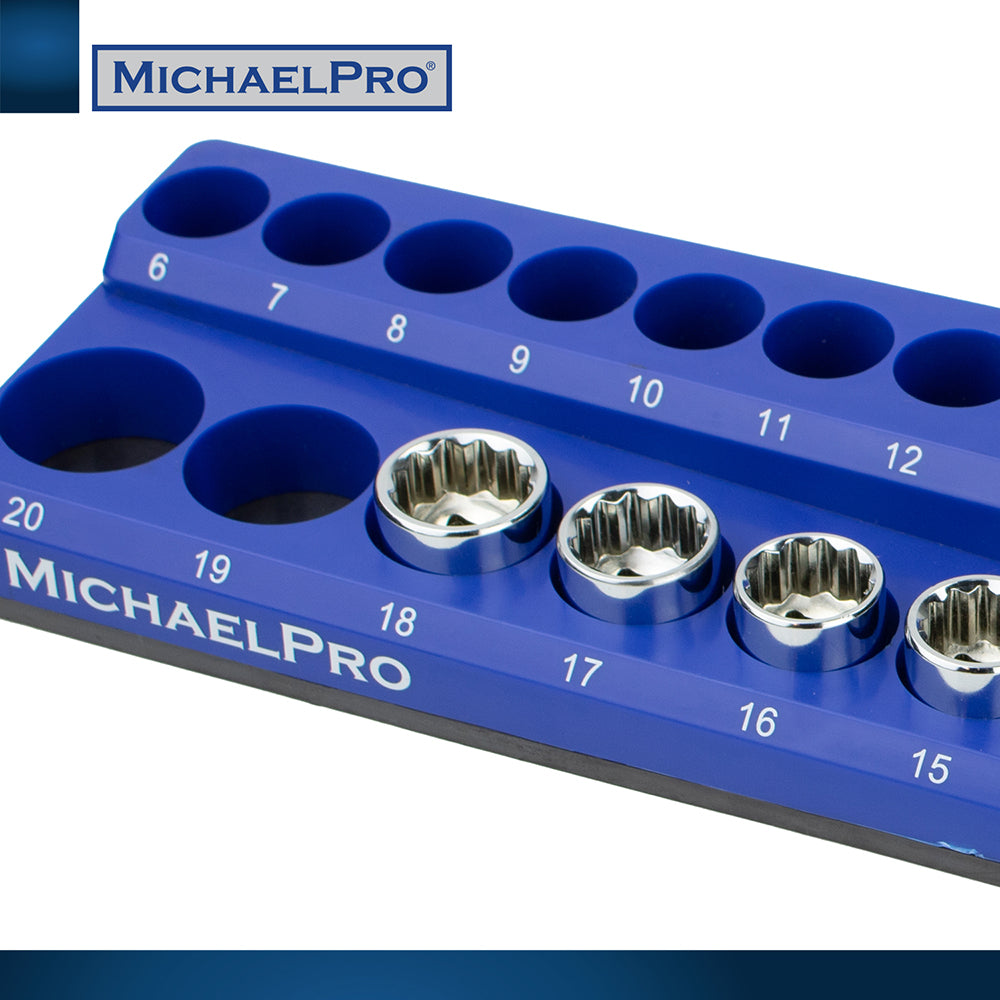 3-Piece Magnetic Socket Organizers for Metric Sockets (MP014002) - MichaelPro