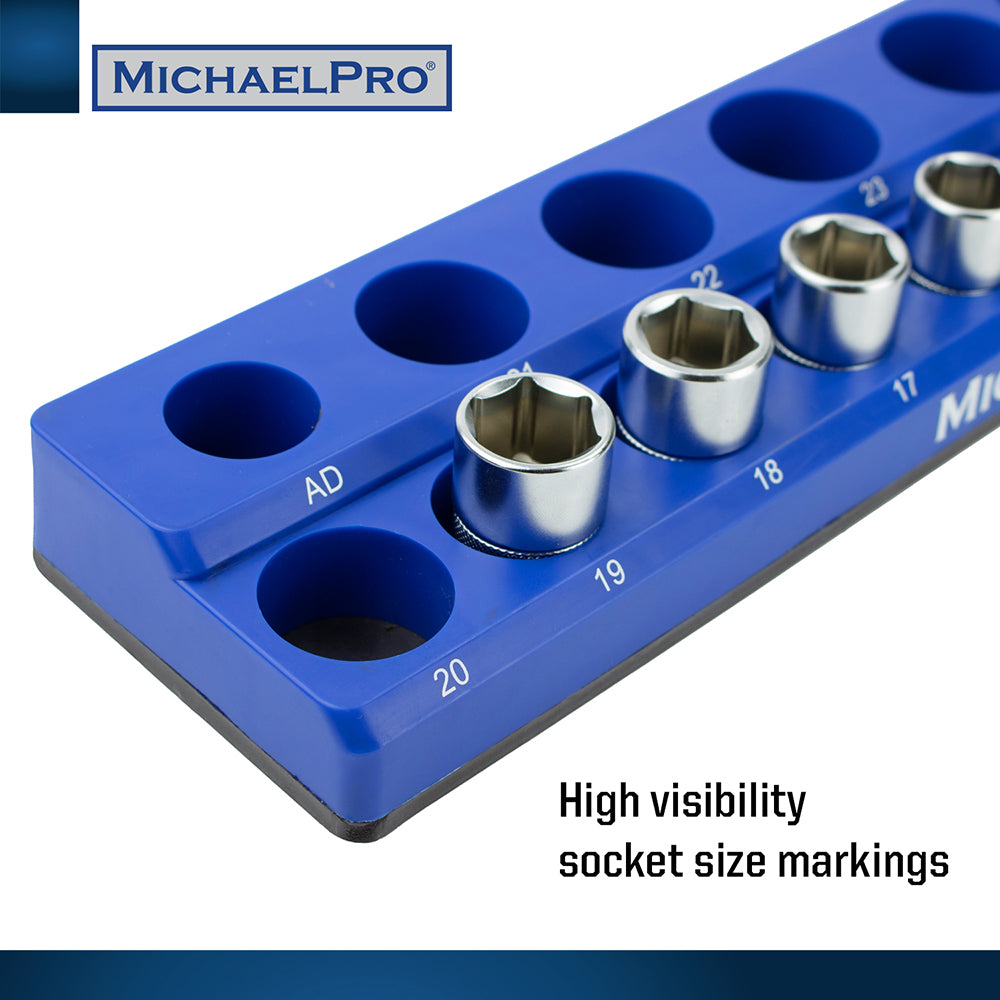 3-Piece Magnetic Socket Organizers for Metric Sockets (MP014002) - MichaelPro