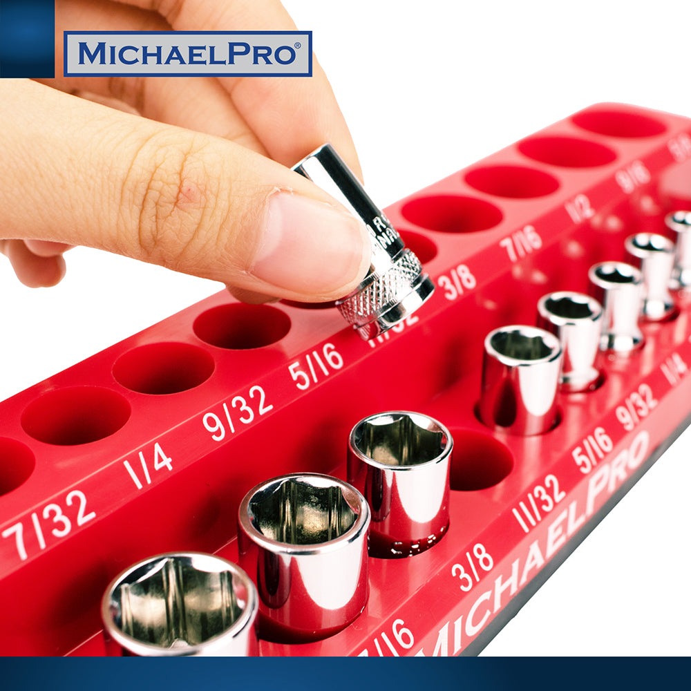 3-Piece Magnetic Socket Organizers for Standard SAE Sockets (MP014003) - MichaelPro