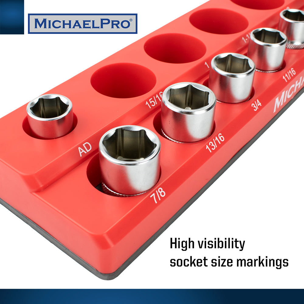 3-Piece Magnetic Socket Organizers for Standard SAE Sockets (MP014003) - MichaelPro