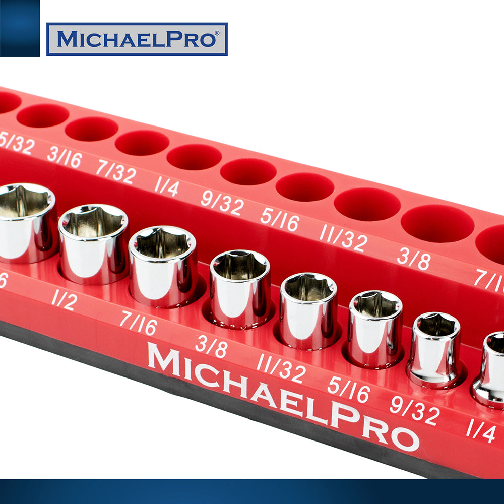 3-Piece Magnetic Socket Organizers for Standard SAE Sockets (MP014003) - MichaelPro