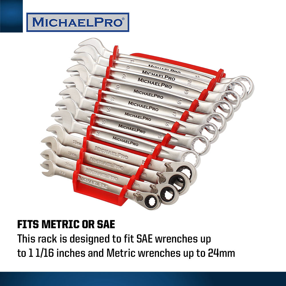Wrench Holder with Carrying Handle, 12 Slots (MP014032) - MichaelPro