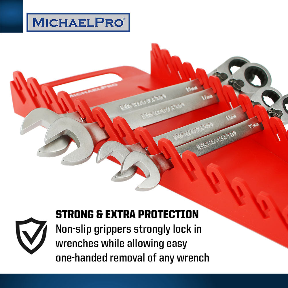 Wrench Holder with Carrying Handle, 15 Slots (MP014033) - MichaelPro