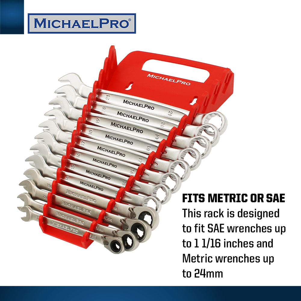Wrench Holder with Carrying Handle, 15 Slots (MP014033) – MichaelPro