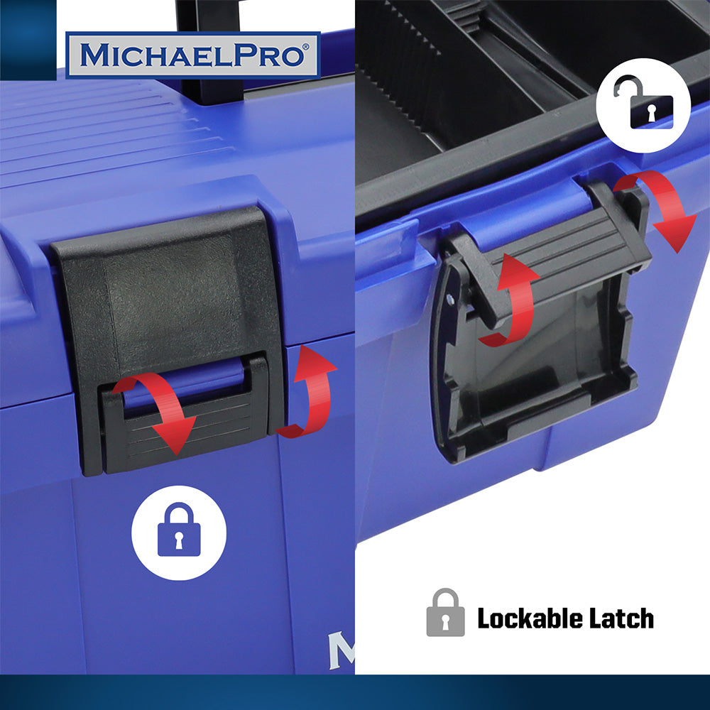 17-Inch Tool Box with Removable Inner Tray (MP014035) - MichaelPro