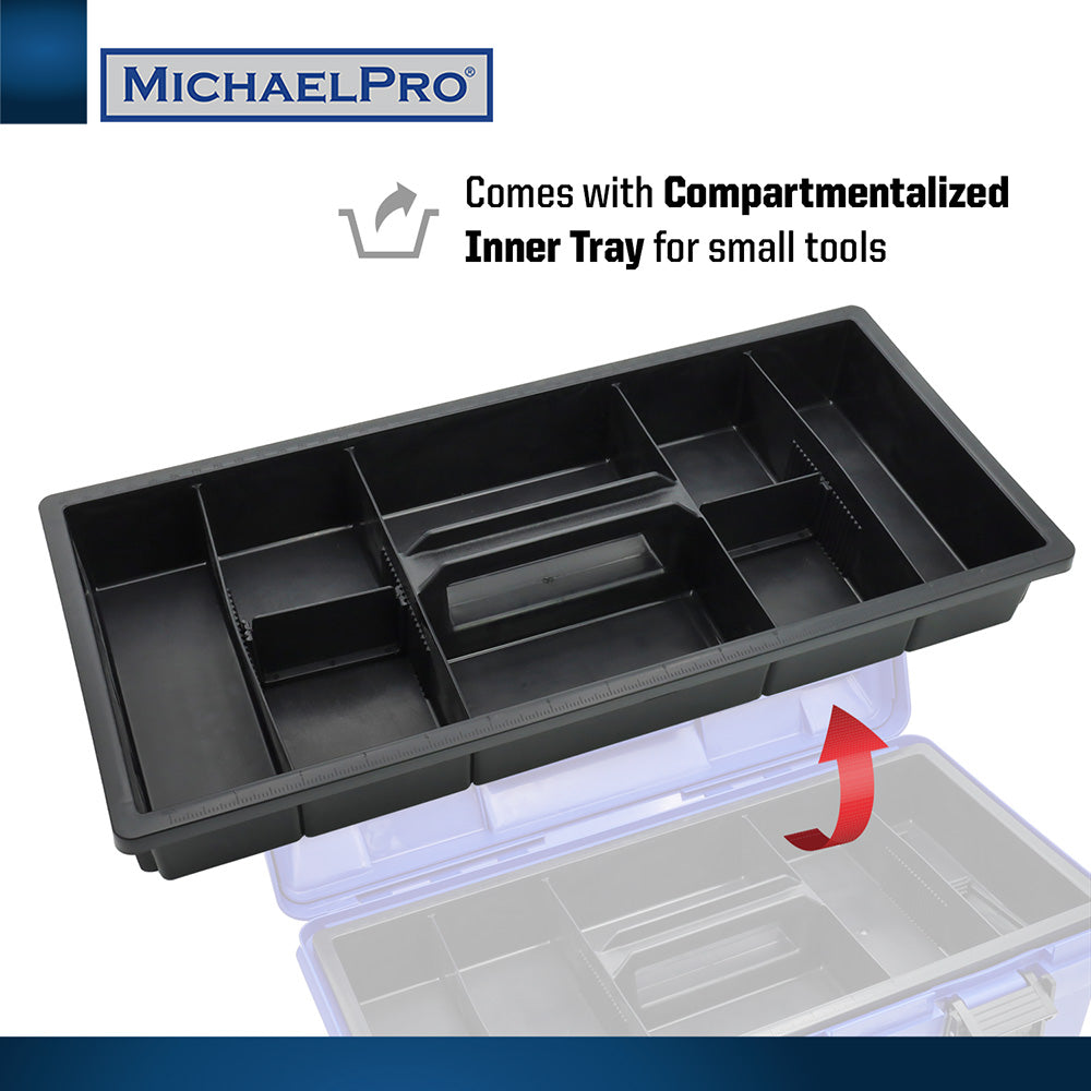 17-Inch Tool Box with Removable Inner Tray (MP014035) - MichaelPro