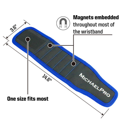 Magnetic Wristband for Holding Screws, Nails, Drill Bits, Tools (MP015001) - MichaelPro