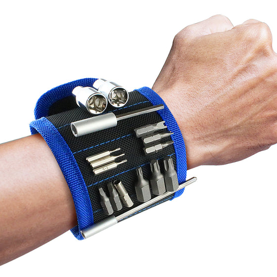 Magnetic Wristband Tool Belt with 15 Strong Magnets for Holder Holding  Screws