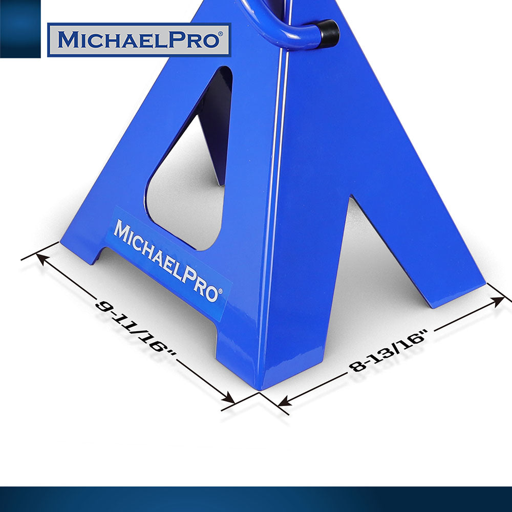 6 Ton Double Pin Jack Stands with Forged Steel Ratchet Bar Provides Greater Safety (MP017002) - MichaelPro