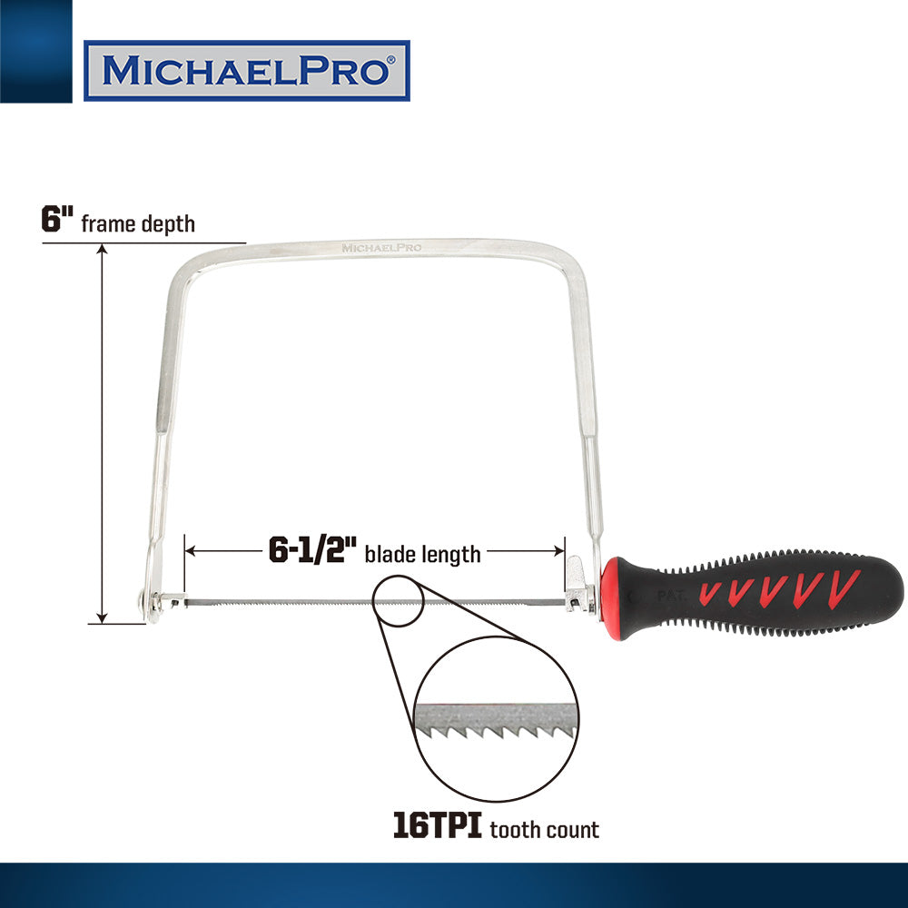 6-Inch Deep Coping Saw & Replacement Blades (MP018006) - MichaelPro