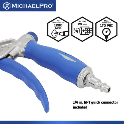 2-Way Air Blow Gun with Extra Long Nozzle (MP019004) - MichaelPro