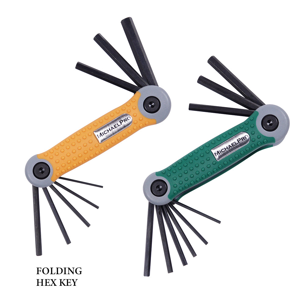 Folding Hex Key Allen Wrench Set in Standard SAE & Metric sizes (MP001007)