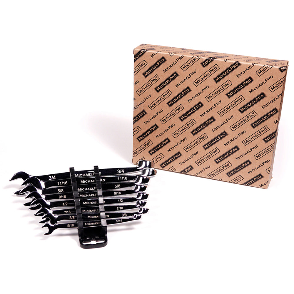 8-piece Combination Wrench Set in Standard SAE Sizes (MP001014) - MichaelPro