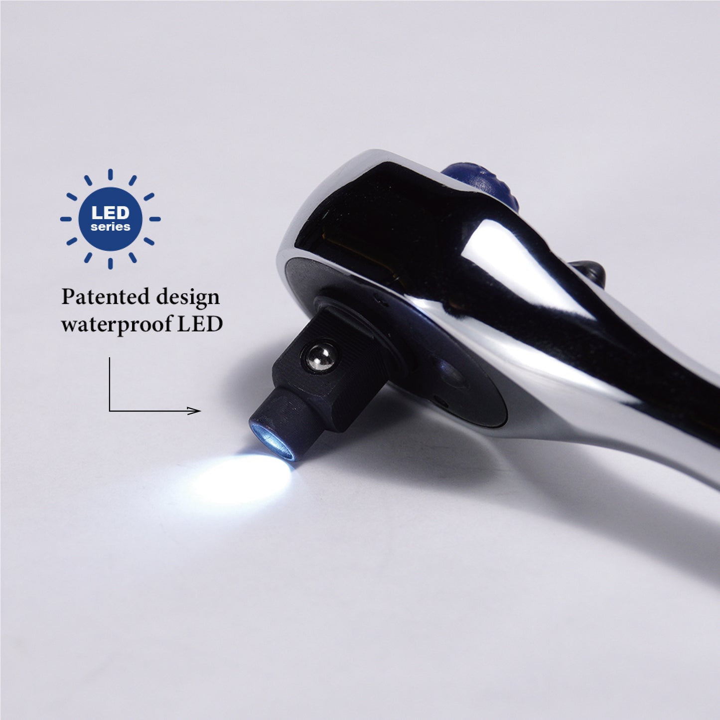 3/8" Drive Ratchet with Built-in LED Flashlight (MP001037) - MichaelPro