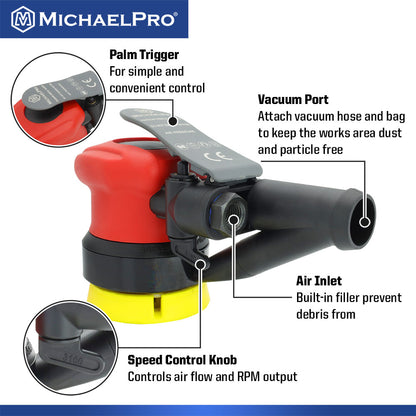 3-Inch Self-Generated Vacuum Random Orbit Sander (MPA01042) - MichaelPro
