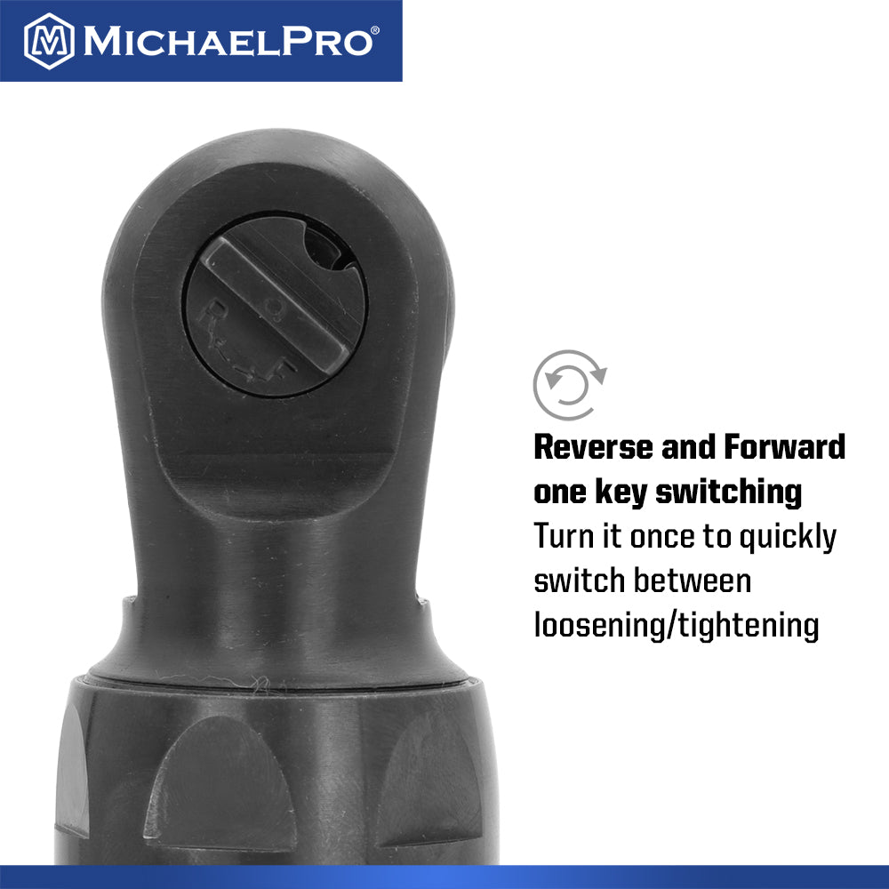 1/4" Drive Mini Air Ratchet Wrench, 35 ft-lbs Max Torque Output (MPA01044) - MichaelPro